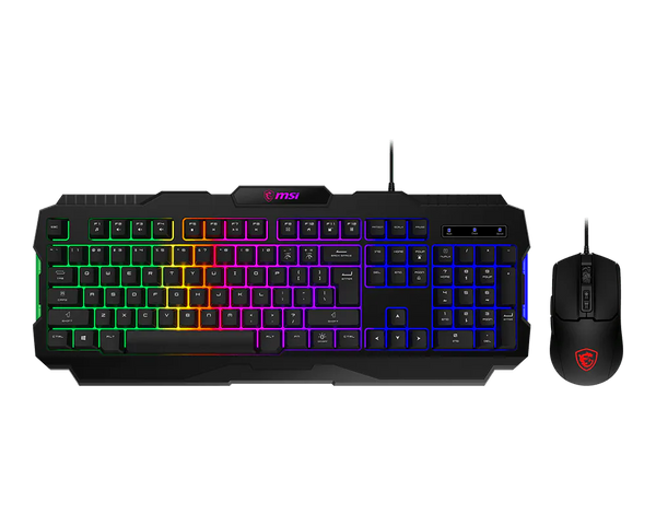 MSI FORGE GK100 Combo Gaming Keyboard and Mouse | Membrane · 10M Keystrokes · 19-Key Anti-Ghosting | RGB Backlight | 640
