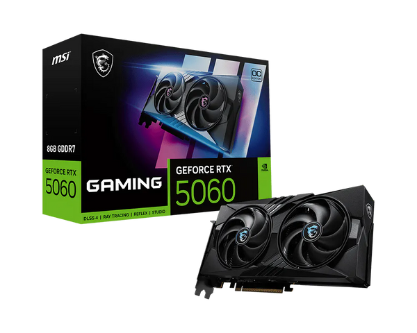 MSI GeForce RTX 5060 8G GAMING OC Graphics Card | 8GB GDDR7 · 128-bit · 28 Gbps | 3840 CUDA Cores · 2625 MHz Boost | PCI