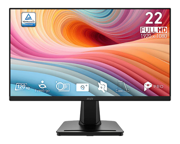 MSI PRO MP225 E12VL 21.45" Business Monitor | FHD 1920x1080 · 120Hz | VA · 1ms MPRT / 4ms GTG | 4000:1 · Adaptive-Sync |