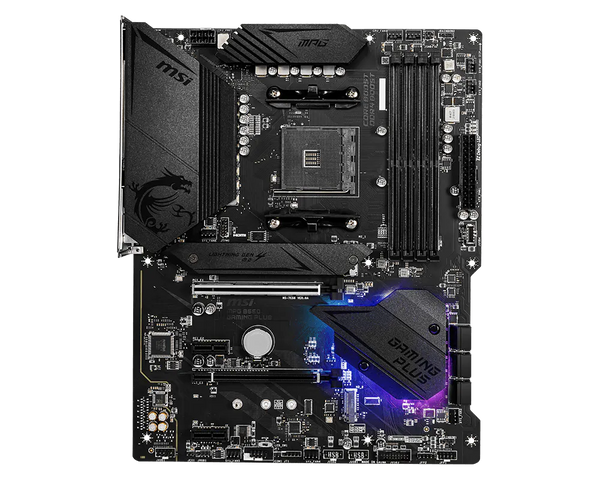 MSI MPG B550 Gaming Plus | AMD AM4 ATX Motherboard | DDR4 4400+ | PCIe 4.0 | Dual M.2 with Shield Frozr | 2.5G LAN | USB 3.2 Gen 2 | Mystic Light RGB | For Ryzen 3000/4000/5000 Series