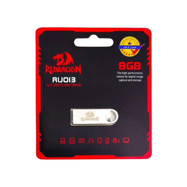 Redragon RU013D USB Flash Drive | 8GB | USB 2.0 · USB-A | Compact Keychain Design | Silver