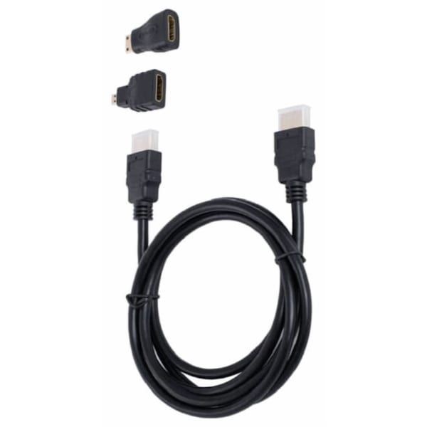 2B DC413 HDMI Cable with Mini HDMI and Micro HDMI Adapters | 1.5 m · HDMI Male to Male | Gold-Plated Connectors | 3-in-1