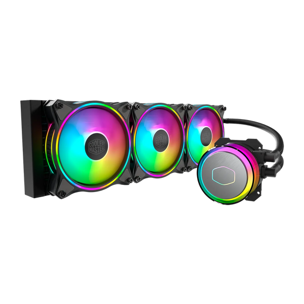 Cooler Master MasterLiquid ML340 Illusion CPU waterkoeling - AIO liquid cooling, 3e generatie pomp, 3 x 120 mm ARGB Halo fans, 360 mm radiator, inc...