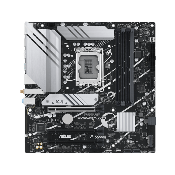 ASUS PRIME B760M-A WIFI Intel B760 Micro-ATX Motherboard | LGA1700 · Core 14th/13th/12th Gen | 4× DDR5 · 192GB · 7200+ M