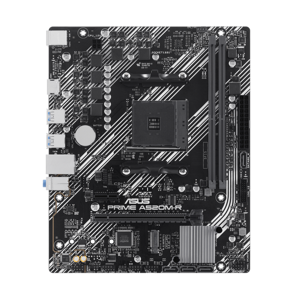 ASUS PRIME A520M-R AMD A520 Micro-ATX Motherboard | Socket AM4 · Ryzen 5000/4000G/3000 | 2× DDR4 · 64GB · 5100 MHz (OC)