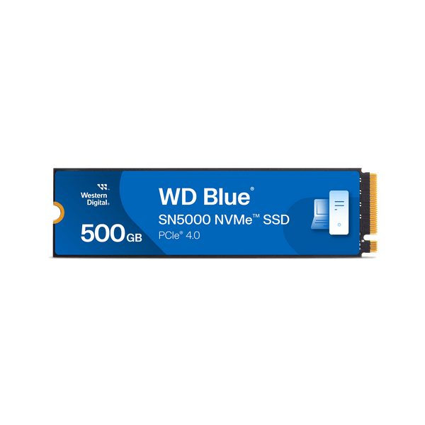 Western Digital WD Blue SN5000 500GB NVMe SSD | M.2 2280 PCIe Gen4 x4 | Up to 5,000MB/s Read · 4,000MB/s Write | 460K/77
