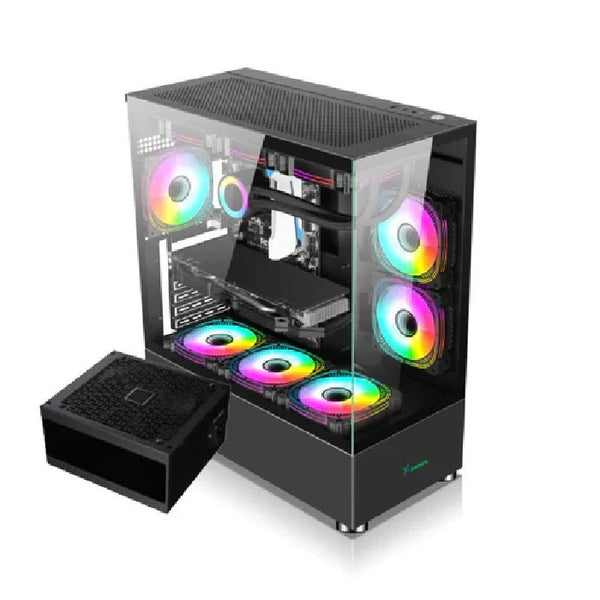 Xander Jupiter ARGB Mid-Tower Gaming PC Case + 850W 80 PLUS Bronze PSU | ATX · Micro-ATX · Mini-ITX | 6× 120mm ARGB Fans