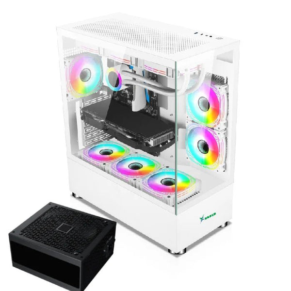 Xander Jupiter ARGB Mid-Tower Gaming PC Case + 850W 80 PLUS Bronze PSU | ATX · Micro-ATX · Mini-ITX | 6× 120mm ARGB Fans