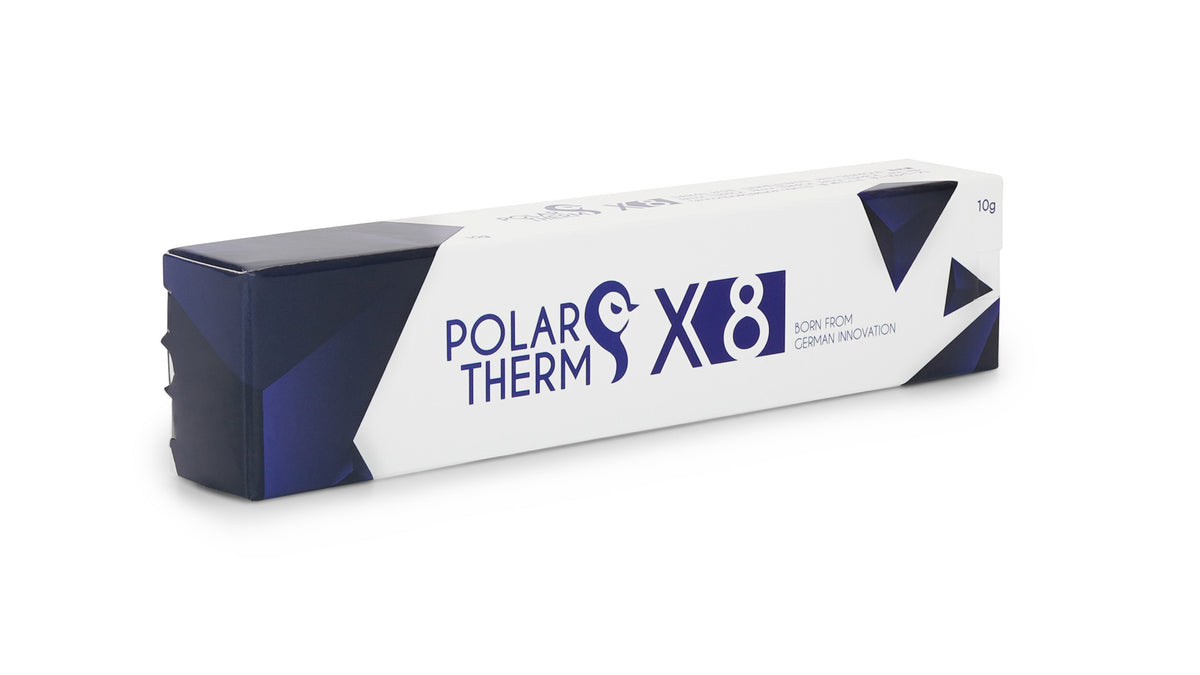 Polartherm X-8 Thermal Paste | 10 g · PT-X8-010 | 2.6 g/cm³ · Not Electrically Conductive (0 pS/m) | -50°C to +150°C | Spatula + Applicator Included | Grey