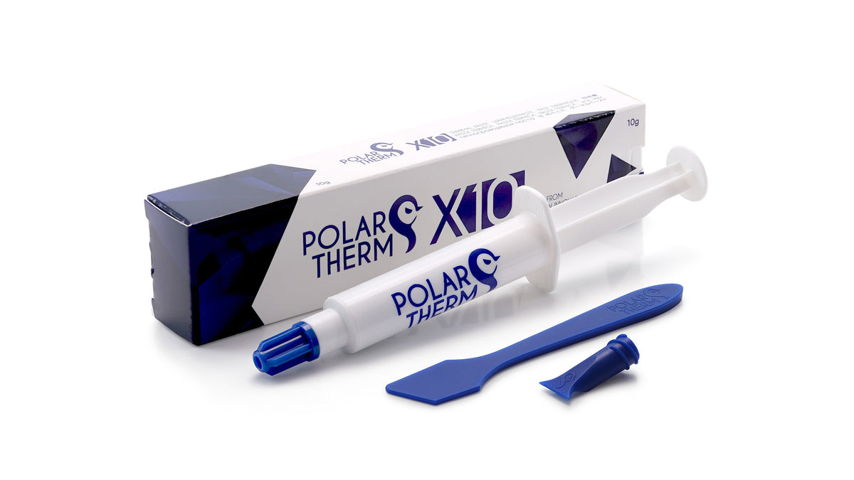 Polartherm X-10 Thermal Paste | 10 g · PT-X10-010 | 2.6 g/cm³ · Not Electrically Conductive (0 pS/m) | -50°C to +150°C | Spatula + Applicator Included | Grey