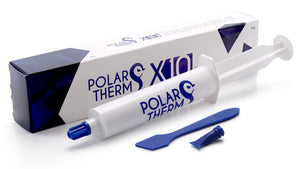 Polartherm X-10 Thermal Paste | 40 g · PT-X10-040 | 2.6 g/cm³ · Not Electrically Conductive (0 pS/m) | -50°C to +150°C | Spatula + Applicator Included | Grey