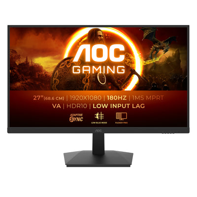 AOC 27-Inch Gaming Monitor | Full HD 1920x1080 | 180Hz | 1ms | Adaptive-Sync | HDMI + DisplayPort | Black