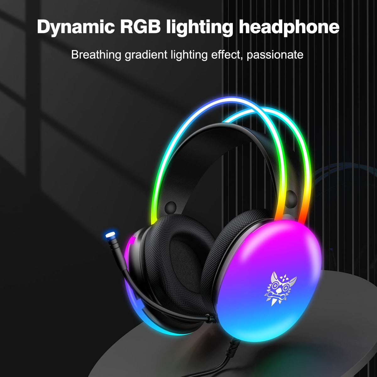 ONIKUMA X25 RGB Gaming Headset | 50mm Drivers | 16Ω · 115±3dB · 20Hz-20kHz | USB + 3.5mm · 2.0m | Retractable 360° Noise-Cancelling Mic | Black