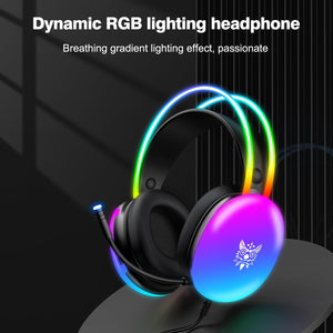 ONIKUMA X25 RGB Gaming Headset | 50mm Drivers | 16Ω · 115±3dB · 20Hz-20kHz | USB + 3.5mm · 2.0m | Retractable 360° Noise-Cancelling Mic | Black