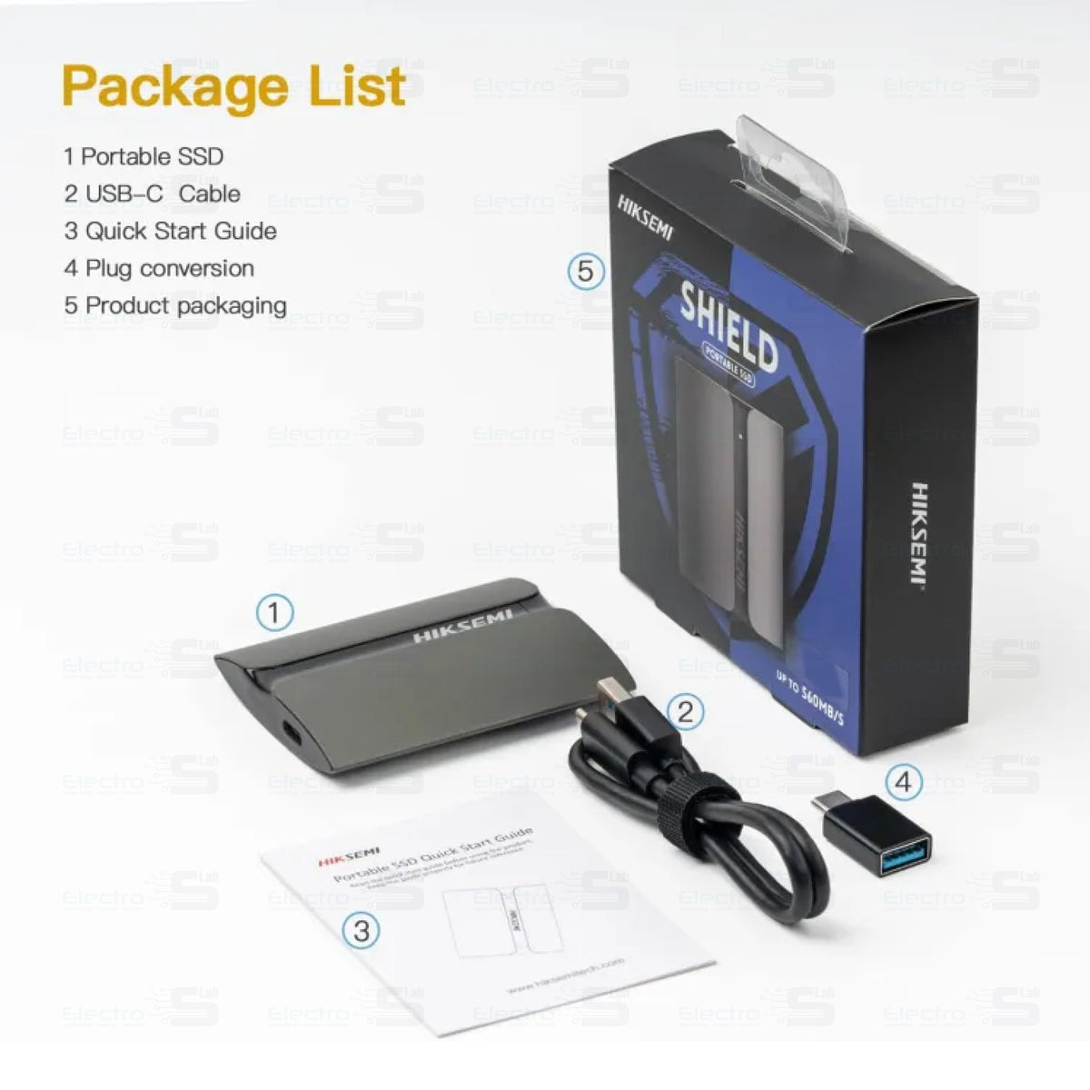 HIKSEMI T300S 1TB Portable SSD | USB 3.2 · Type-C | Up to 560 MB/s Read · 500 MB/s Write | Aluminium Alloy · 48 g | Black