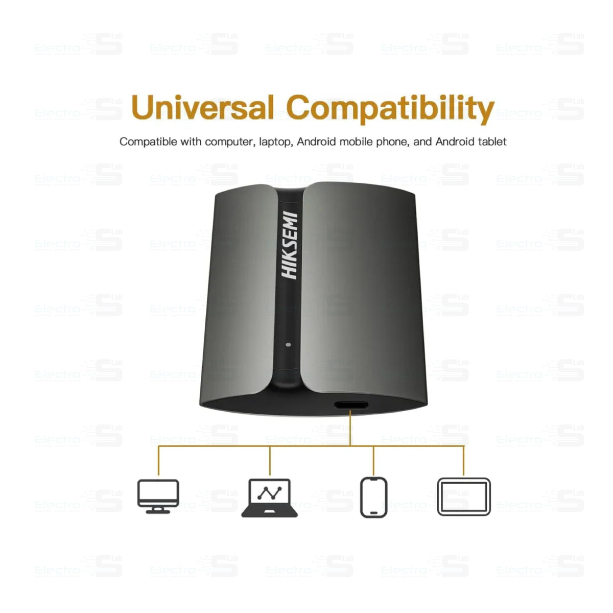 HIKSEMI T300S 1TB Portable SSD | USB 3.2 · Type-C | Up to 560 MB/s Read · 500 MB/s Write | Aluminium Alloy · 48 g | Black