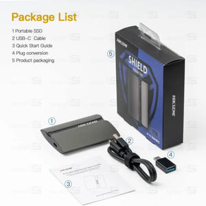 HIKSEMI T300S 512GB Portable SSD | USB 3.2 · Type-C | Up to 560 MB/s Read · 500 MB/s Write | Aluminium Alloy · 48 g | Black