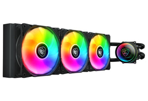 Cougar Poseidon Elite ARGB 360 AIO Liquid CPU Cooler | 3× 120mm ARGB · 500-2200 RPM · 62.53 CFM | Copper Cold Plate · Infinity-Mirror Pump 2700 RPM | LGA1851/1700 · AM5/AM4 | Black