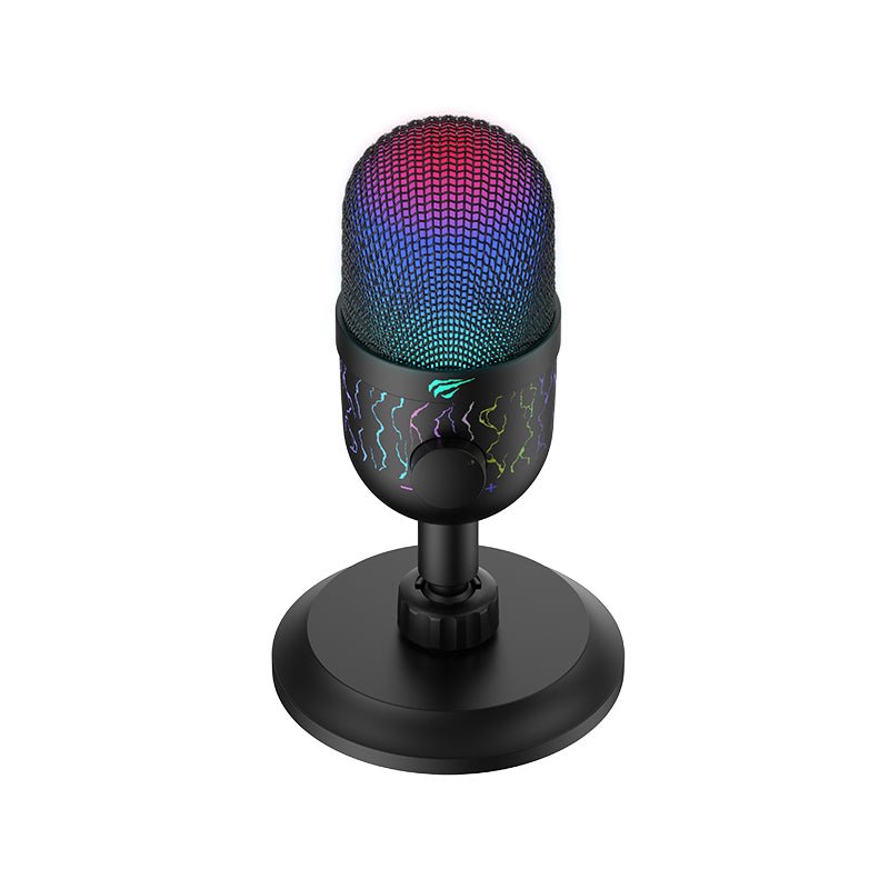 Havit Gamenote GK52 USB RGB Condenser Microphone | Cardioid Pickup | 100Hz-18kHz | 48kHz/16-bit | -33±2dB Sensitivity | 