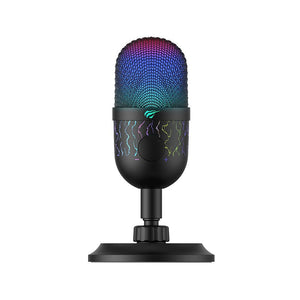 Havit Gamenote GK52 USB RGB Condenser Microphone | Cardioid Pickup | 100Hz-18kHz | 48kHz/16-bit | -33±2dB Sensitivity | ≥88dB SNR | 110dB SPL | Ø14mm Capsule | Built-In Volume Knob & Mute Button | Dynamic RGB | 1.8m USB Cable