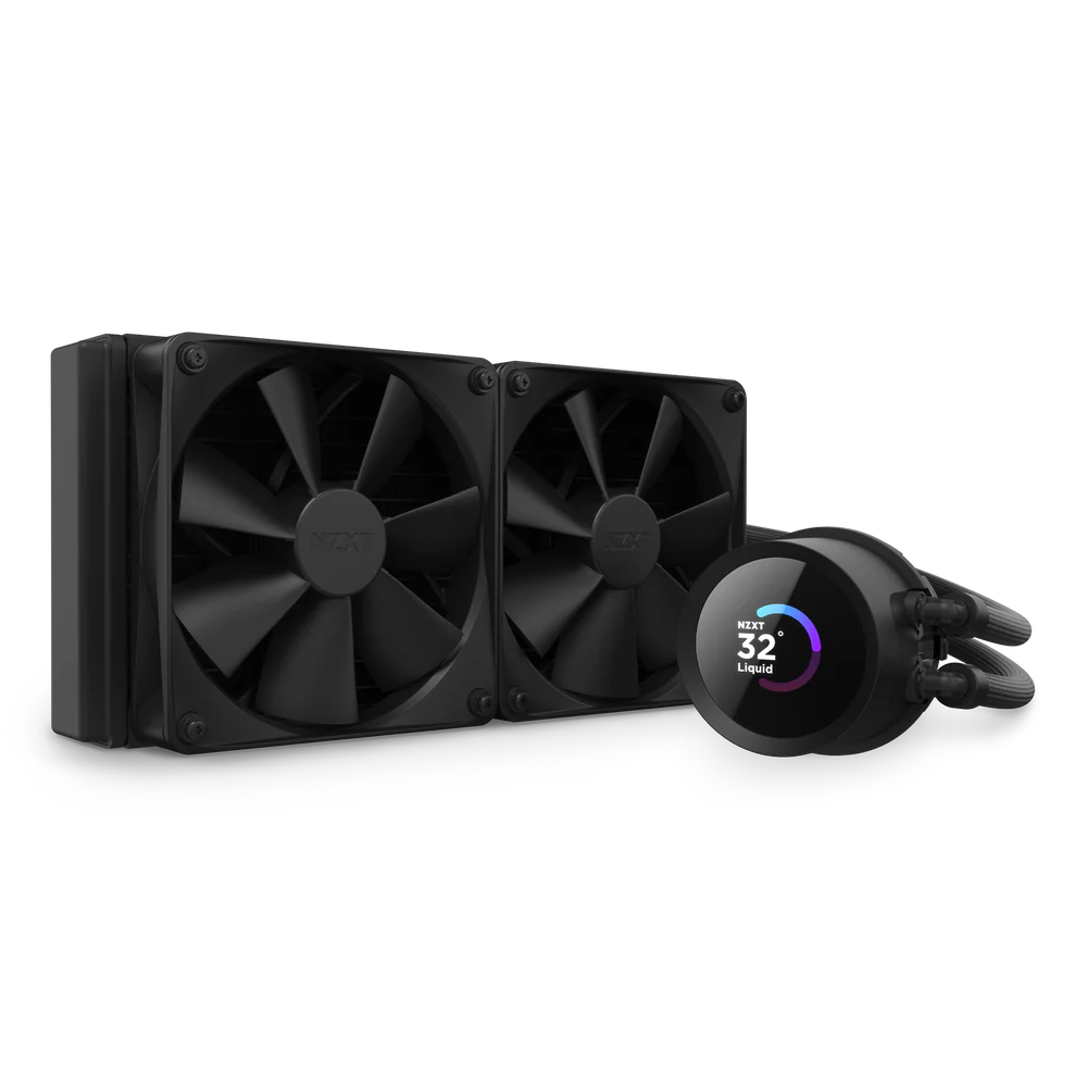 NZXT Kraken 240 - RL-KN240-B1 - Refroidisseur pour processeur AIO de 240 mm - Écran LCD de 1,54 pouces personnalisable. Pompe haute performance - 2...
