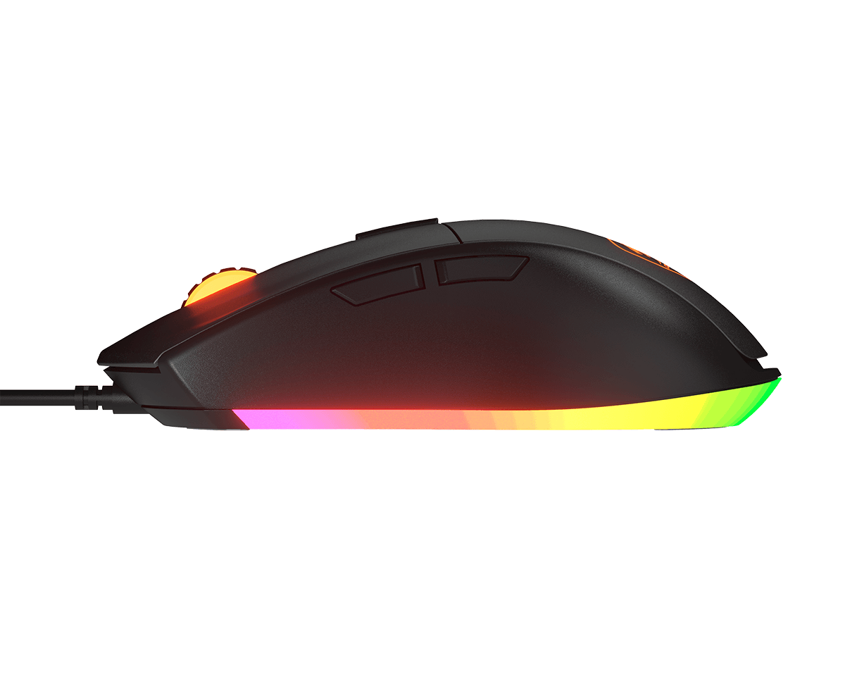 COUGAR MINOS EX Wired RGB Gaming Mouse | PAW3309 Optical Sensor · 6400 DPI | 1000 Hz Polling · 150 IPS | 20M-Click Switches · 89 g | 1.8 m Cable | Black