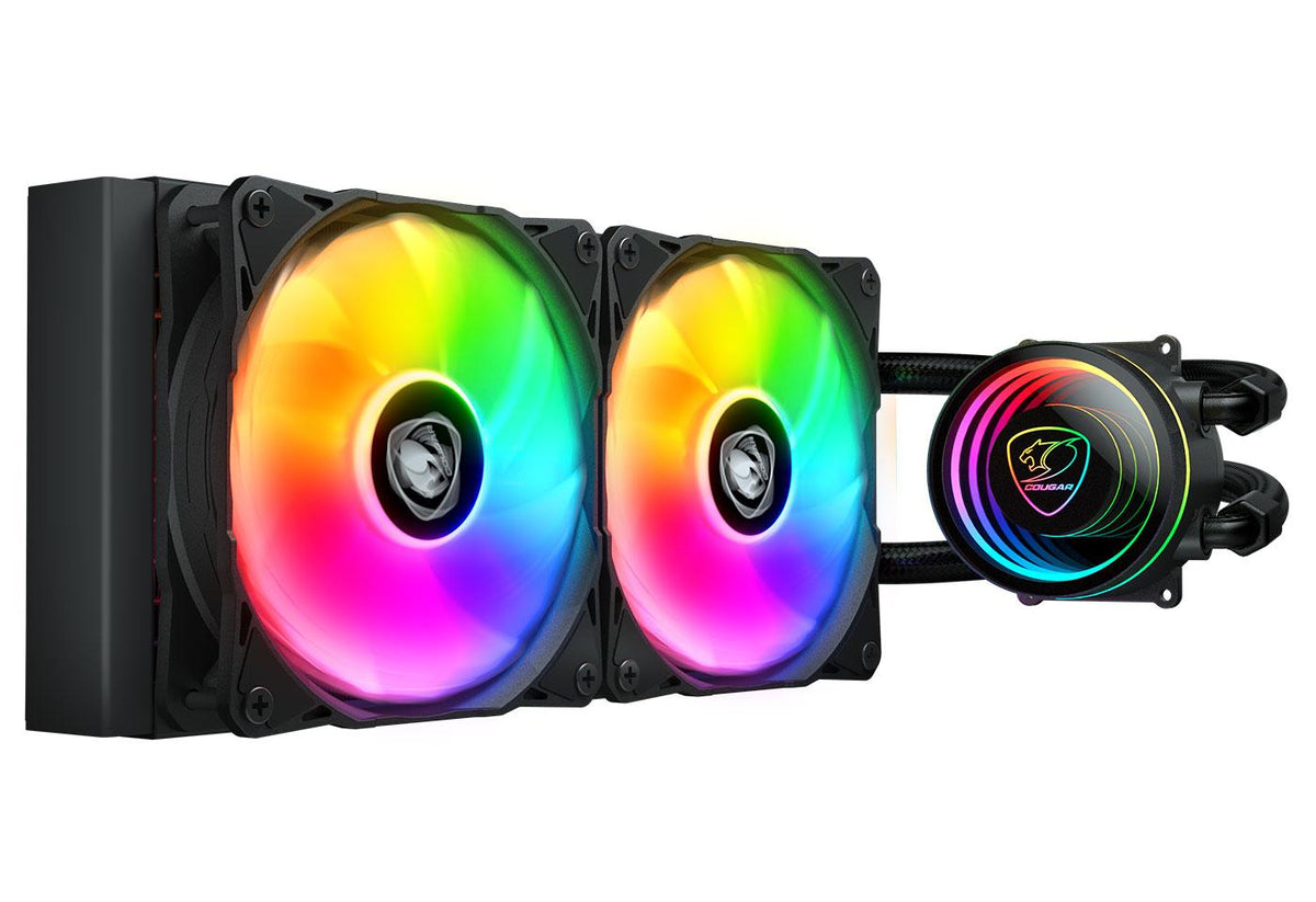 Cougar Poseidon Elite ARGB 360 AIO Liquid CPU Cooler | 3× 120mm ARGB · 500-2200 RPM · 62.53 CFM | Copper Cold Plate · Infinity-Mirror Pump 2700 RPM | LGA1851/1700 · AM5/AM4 | Black