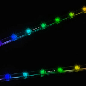 DEEPCOOL RGB 200 PRO Addressable RGB LED Strip Kit | 2 × 550mm Magnetic Strips | 3-Pin (+5V-D-G) ARGB | DC 5V · 4.5W/9W | 400mm Extension Cable | Black