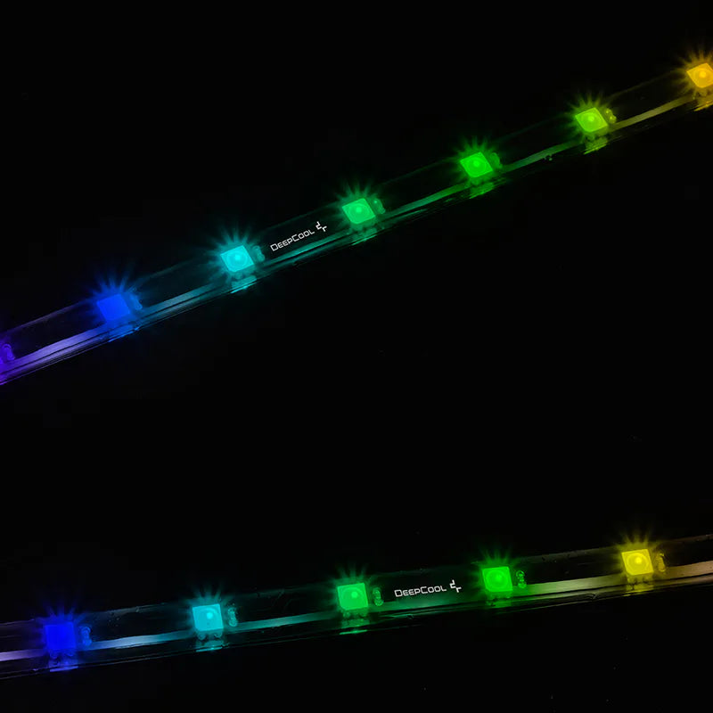 DEEPCOOL RGB 200 PRO Addressable RGB LED Strip Kit | 2 × 550mm Magnetic Strips | 3-Pin (+5V-D-G) ARGB | DC 5V · 4.5W/9W | 400mm Extension Cable | Black