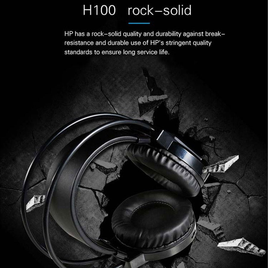 HP H100 Gaming Headset | 50mm Drivers | 20Hz–20kHz | Over-Ear · Wired | Adjustable Microphone · In-Line Volume Control |