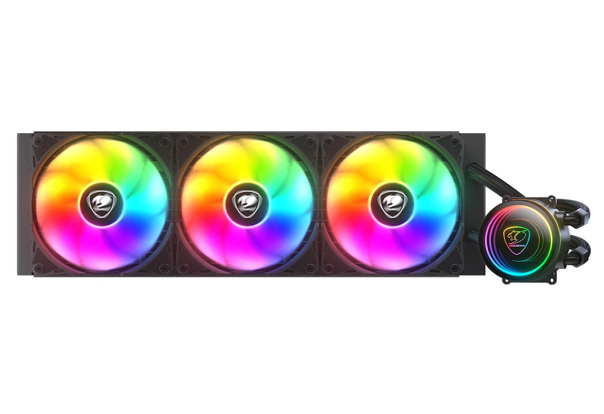 Cougar Poseidon Elite ARGB 360 AIO Liquid CPU Cooler | 3× 120mm ARGB · 500-2200 RPM · 62.53 CFM | Copper Cold Plate · Infinity-Mirror Pump 2700 RPM | LGA1851/1700 · AM5/AM4 | Black