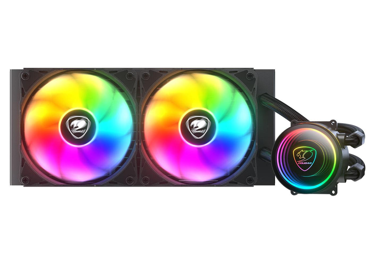 Cougar Poseidon Elite ARGB 360 AIO Liquid CPU Cooler | 3× 120mm ARGB · 500-2200 RPM · 62.53 CFM | Copper Cold Plate · Infinity-Mirror Pump 2700 RPM | LGA1851/1700 · AM5/AM4 | Black