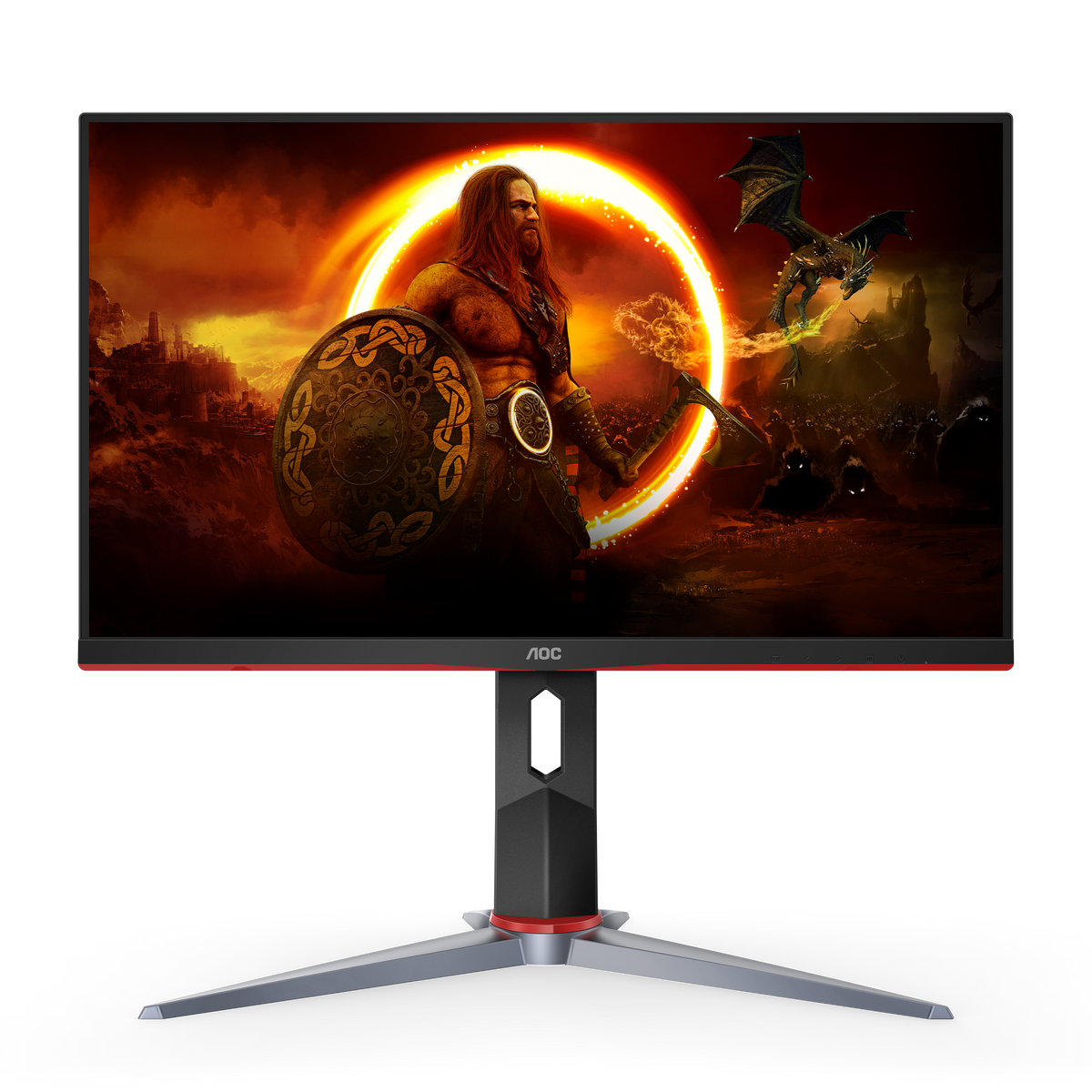 AOC 24G2SP 23.8-inch Frameless Gaming Monitor | Full HD 1920x1080 · 165Hz · 1ms MPRT | IPS · 178°/178° · 300 cd/m² | Adaptive Sync · 130mm Height Adjust · Pivot | HDMI · DisplayPort · VGA | Black