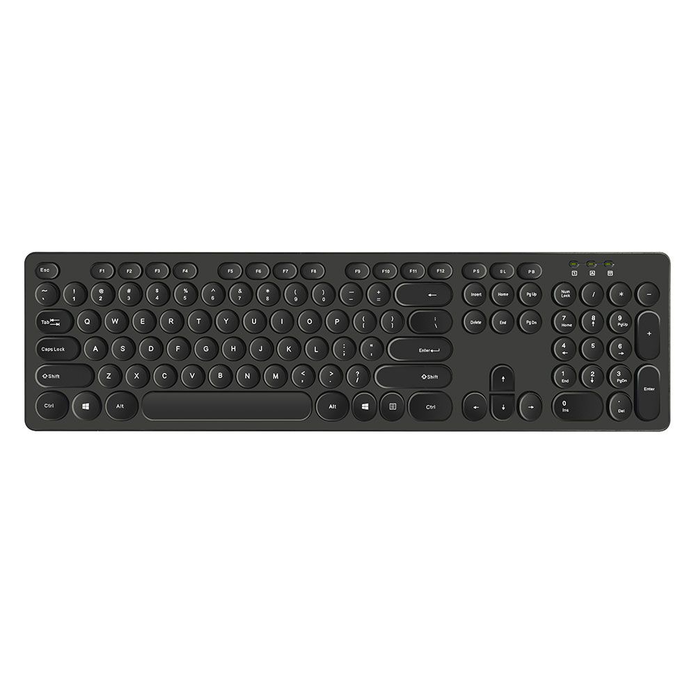 L'avvento KB206 2.4GHz Wireless Keyboard | 104 Keys · US + Arabic Layout | Up to 15 m Working Range | 1× AAA Battery · Laser-Painted Keycaps | Black