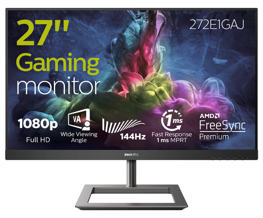 Philips 272E1GAJ 27-Inch Monitor | Full HD 1920x1080 | 1ms | IPS Panel | FreeSync Premium | HDMI + DisplayPort | Black