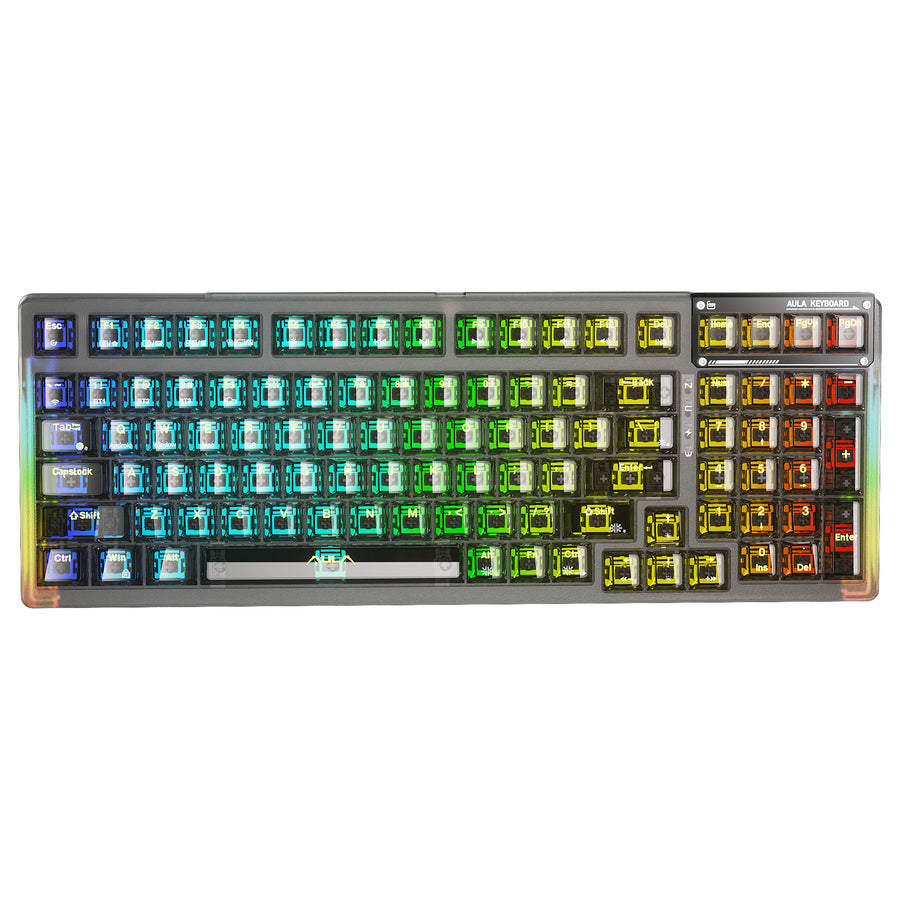 AULA F98 Wireless Mechanical Keyboard | 95% · 98 Keys | Pre-lubed Nimbus V3 Linear · Hot-Swappable | Gasket Mount · RGB 