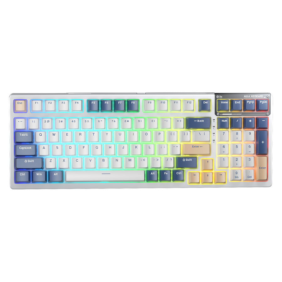 AULA F98 Wireless Mechanical Keyboard | 95% · 98 Keys | Pre-lubed Nimbus V3 Linear · Hot-Swappable | Gasket Mount · RGB 