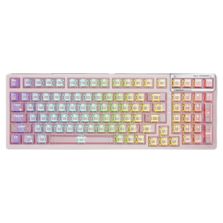 AULA F98 Wireless Mechanical Keyboard | 95% · 98 Keys | Pre-lubed Nimbus V3 Linear · Hot-Swappable | Gasket Mount · RGB 