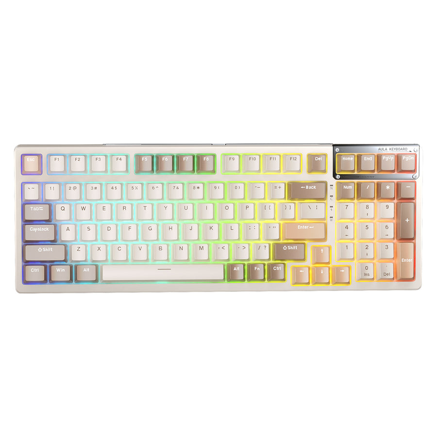 AULA F98 Wireless Mechanical Keyboard | 95% · 98 Keys | Pre-lubed Nimbus V3 Linear · Hot-Swappable | Gasket Mount · RGB 