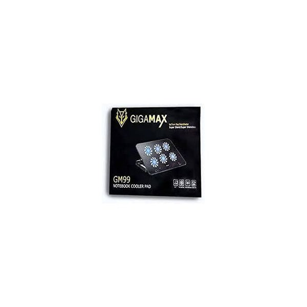 Gigamax Plus GM99 Laptop Cooling Pad | 6 Cooling Fans | USB Powered | Up to 16-inch Laptops | Black