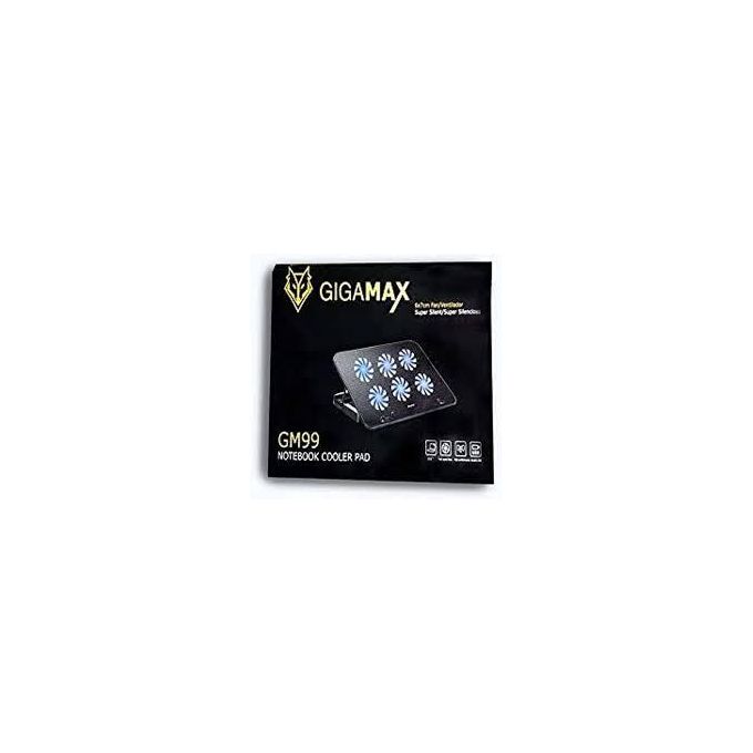 Gigamax Plus GM99 Laptop Cooling Pad | 6 Cooling Fans | USB Powered | Up to 16-inch Laptops | Black