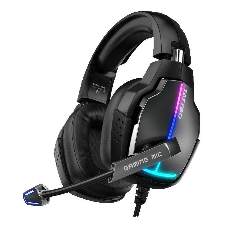 Tatybo XW2 Gaming Headset | 50mm Neodymium Drivers | Virtual 7.1 Surround | ENC Noise-Cancelling Mic | USB Wired