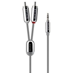 Belkin F8Z180 Stereo Audio Cable | 2.1 m | 3.5 mm Mini-Stereo to 2 x RCA | Colour-Coded Connectors