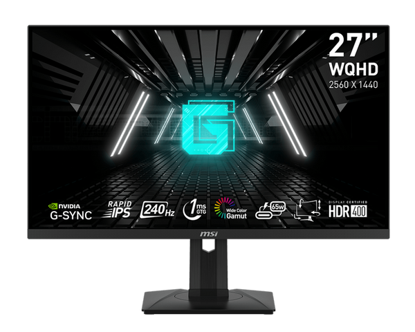 MSI G274QPX | 27" QHD Rapid IPS | 240Hz | 1ms | HDR400 | USB-C PD 65W