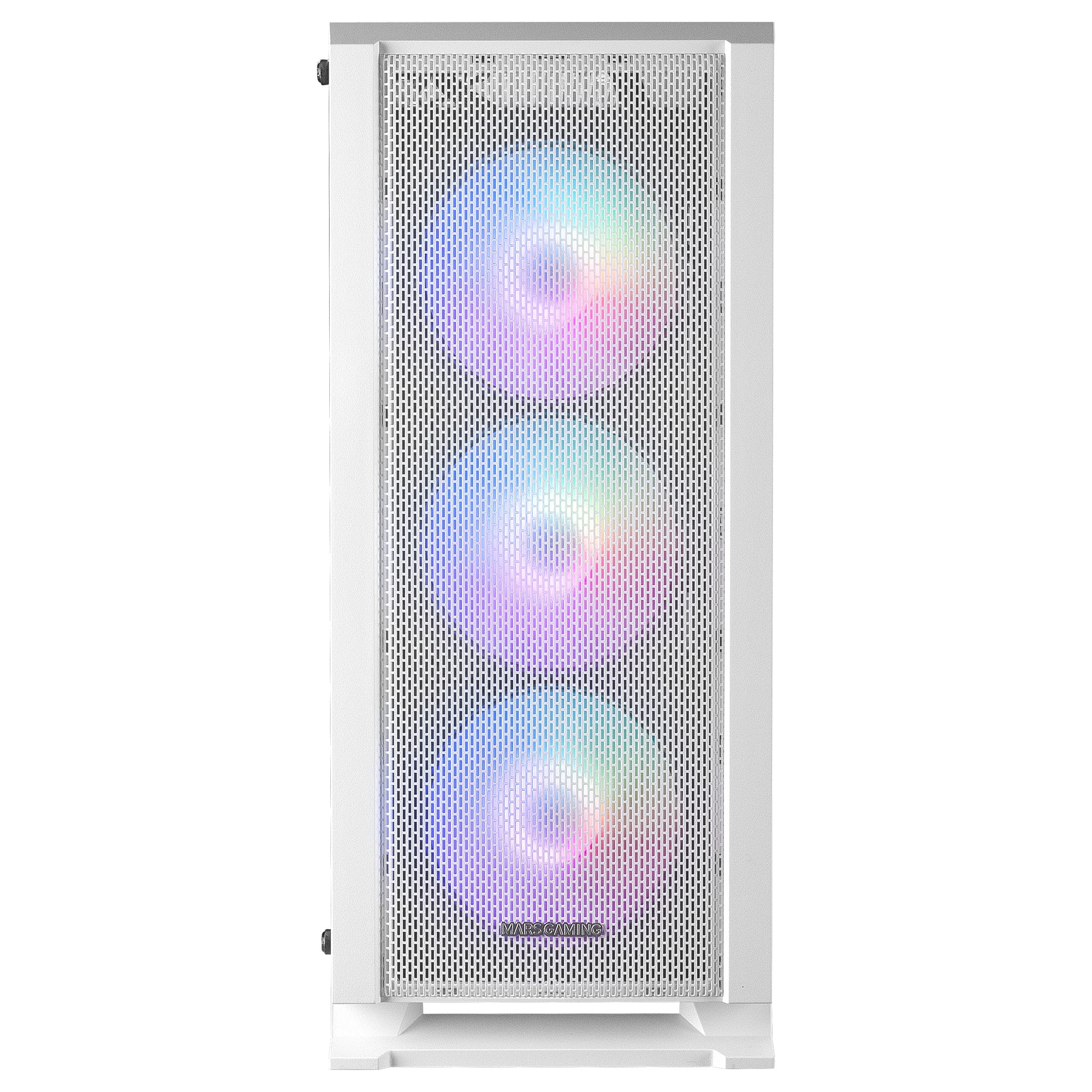 Mars Gaming MC-C Weiß PC Case | ATX Mid Tower | Tempered Glass | ARGB Fans | Mesh Front | White