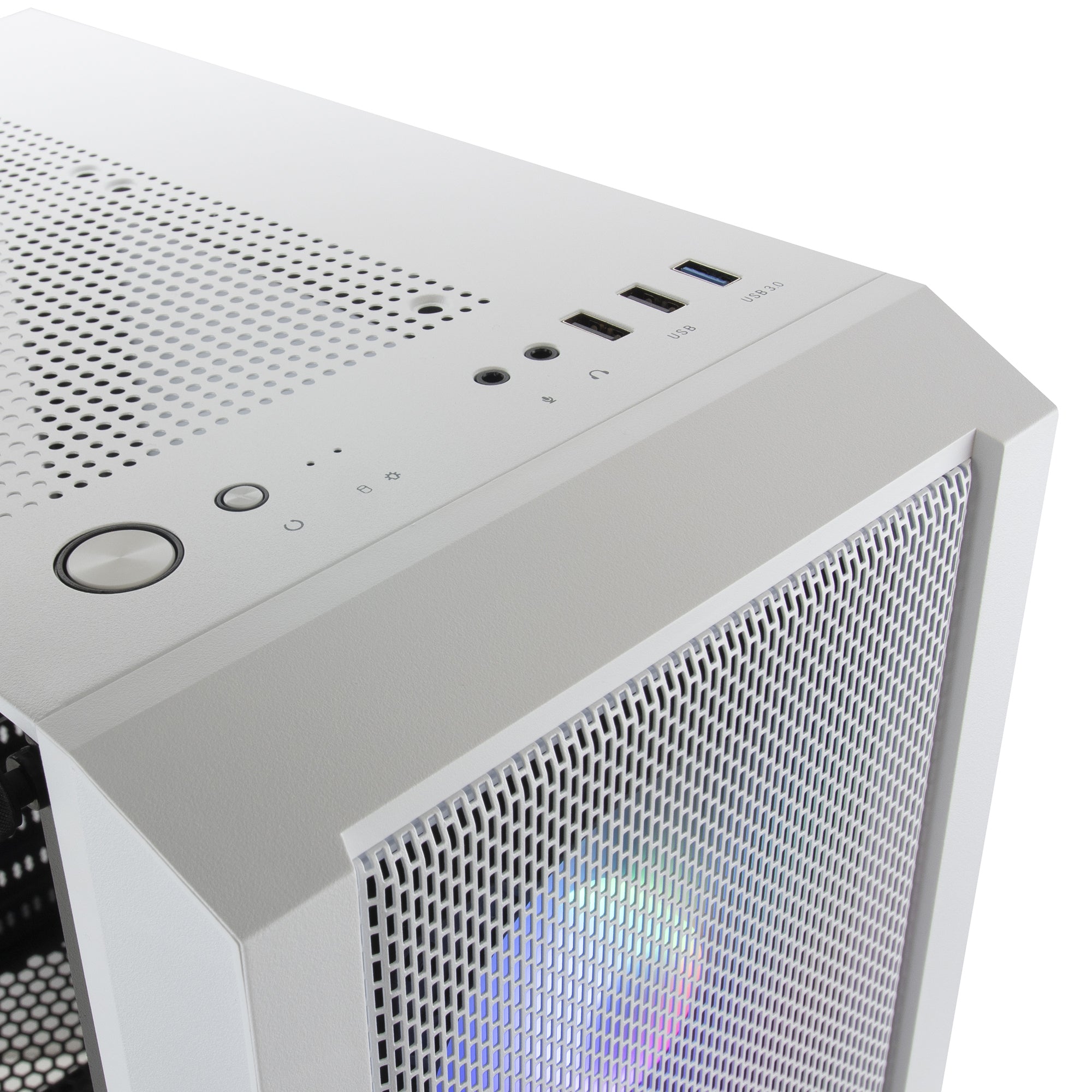 Mars Gaming MC-C Weiß PC Case | ATX Mid Tower | Tempered Glass | ARGB Fans | Mesh Front | White
