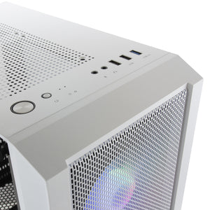 Mars Gaming MC-C Weiß PC Case | ATX Mid Tower | Tempered Glass | ARGB Fans | Mesh Front | White