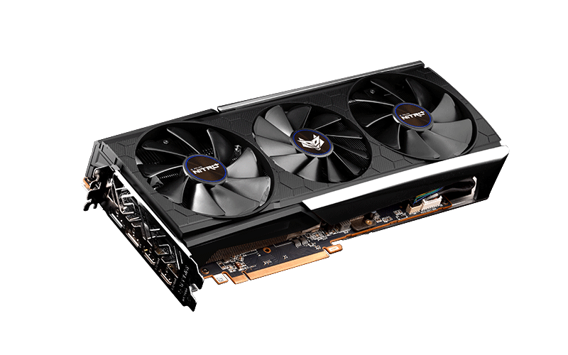 Sapphire Nitro+ Radeon RX 5700 triple-fan cooler angle