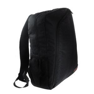 E-train BG02B Laptop Backpack | Fits laptops up to 15.6″ | Waterproof nylon · Padded laptop compartment with safety strap | 3 pockets · Padded adjustable straps | Black