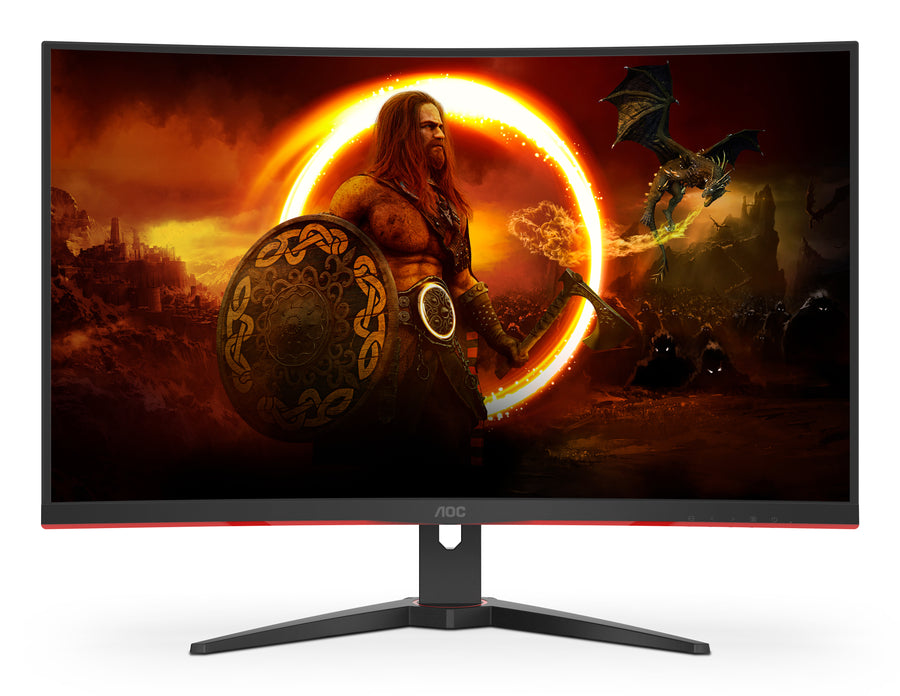 AOC | 32" Curved Monitor | QHD 2560x1440 | 1ms | Curved | FreeSync Premium | HDMI + DisplayPort | Black